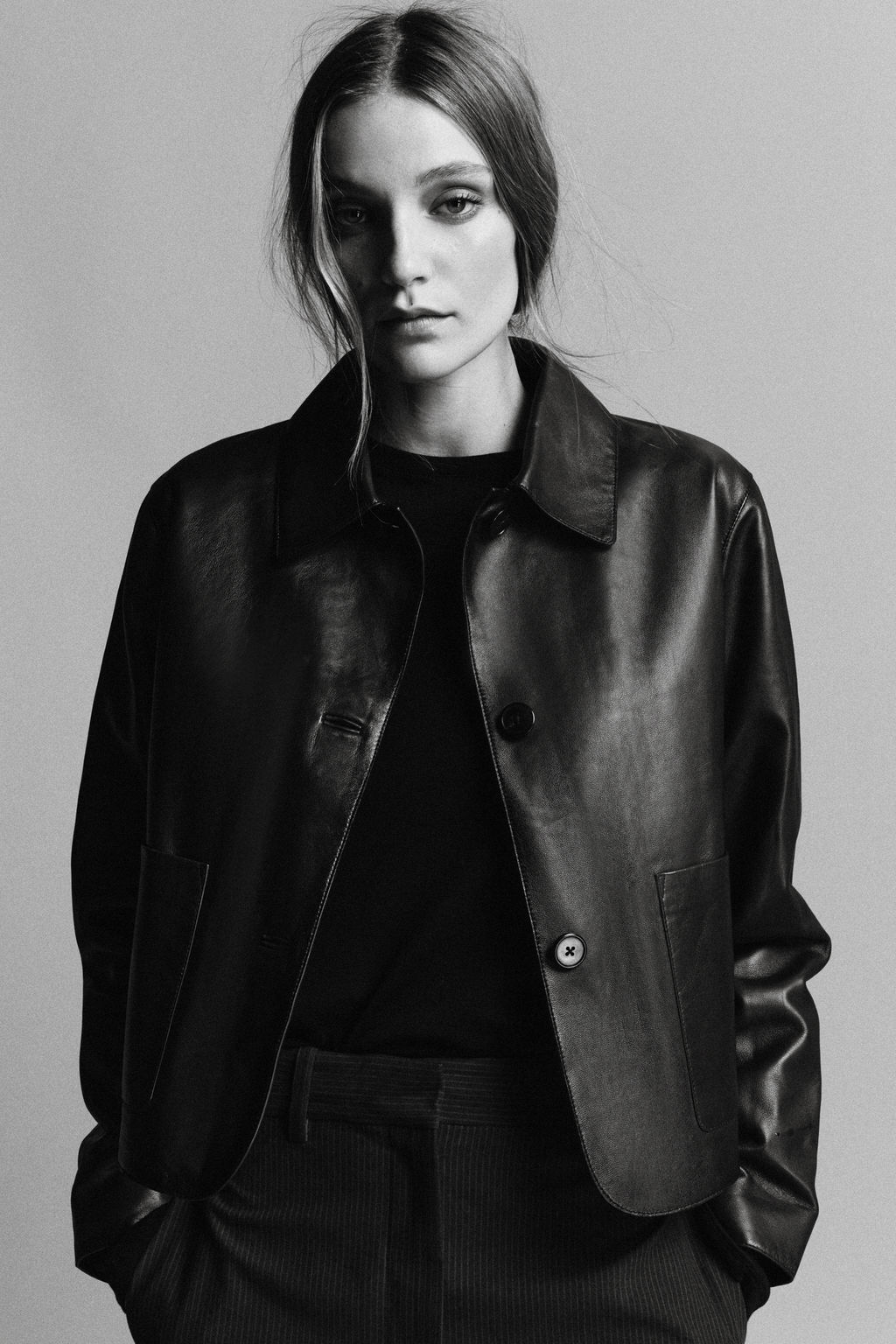 MINIMAL LEATHER JACKET ZW COLLECTION LIMITED EDITION - Zara фото 2