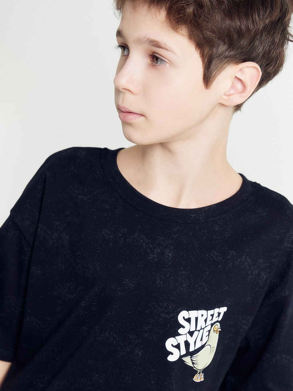 Футболка для мальчиков черная с рисунком тай-дай и печатью - Mark formelle фото 7