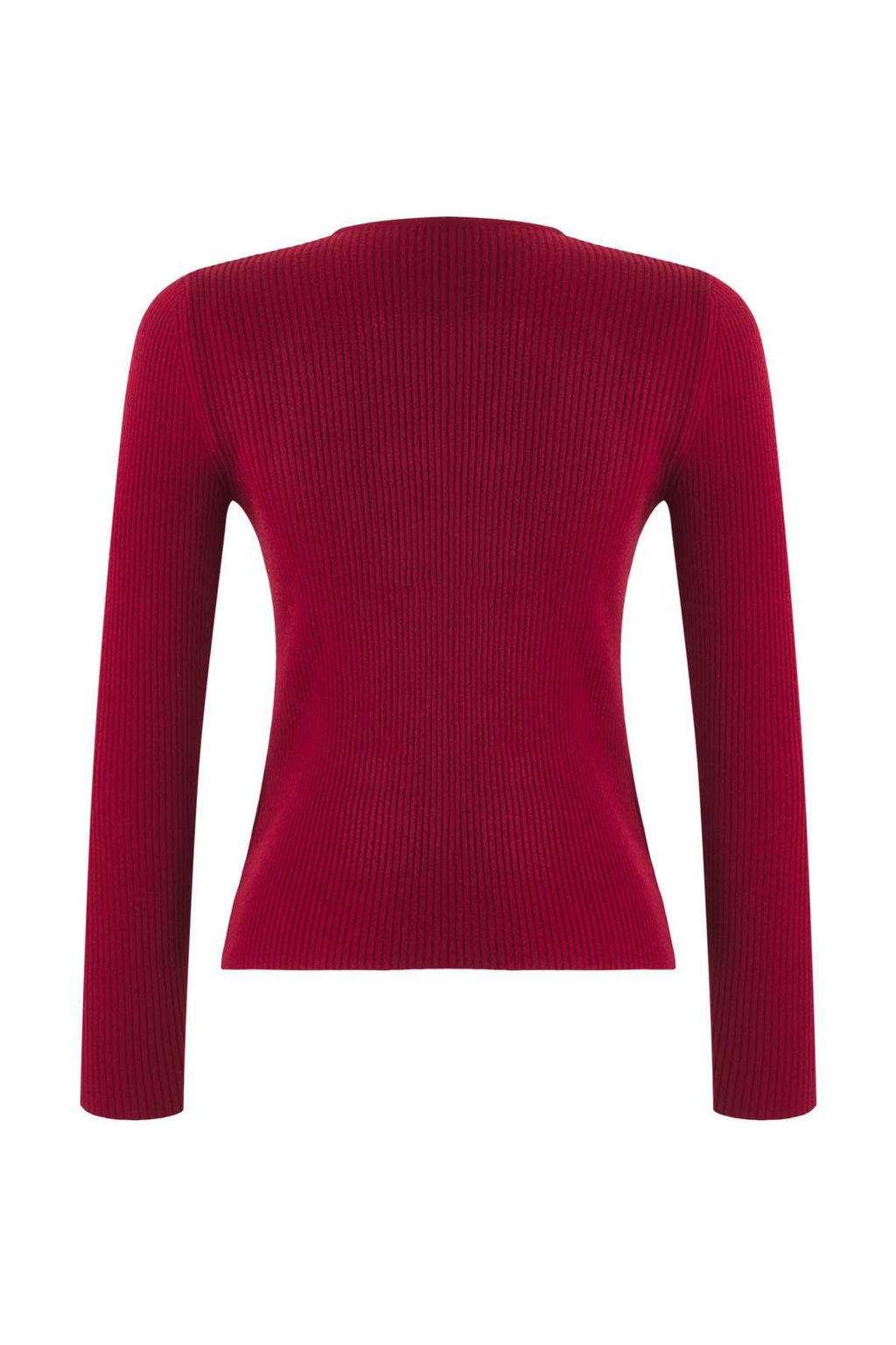 Bordo Premium/Ozel Iplikli Fitted/Vucuda Oturan Aksesuar Detayl? Triko H?rka TWOAW26HI00201