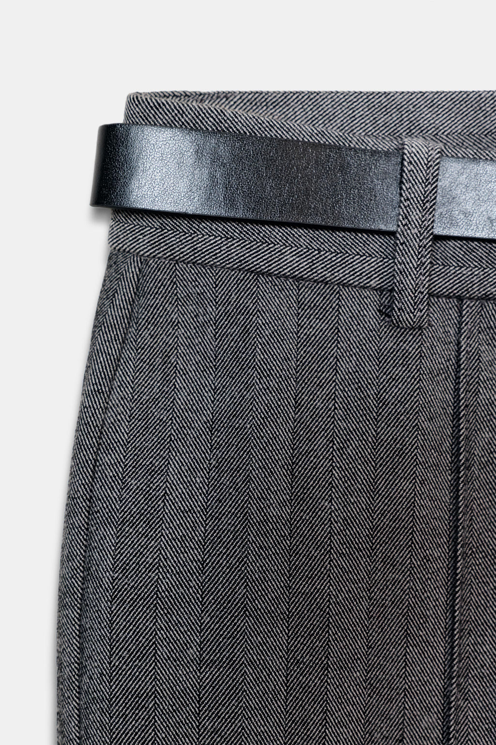 HERRINGBONE FLARE LEGGINGS WITH BELT - Zara фото 3
