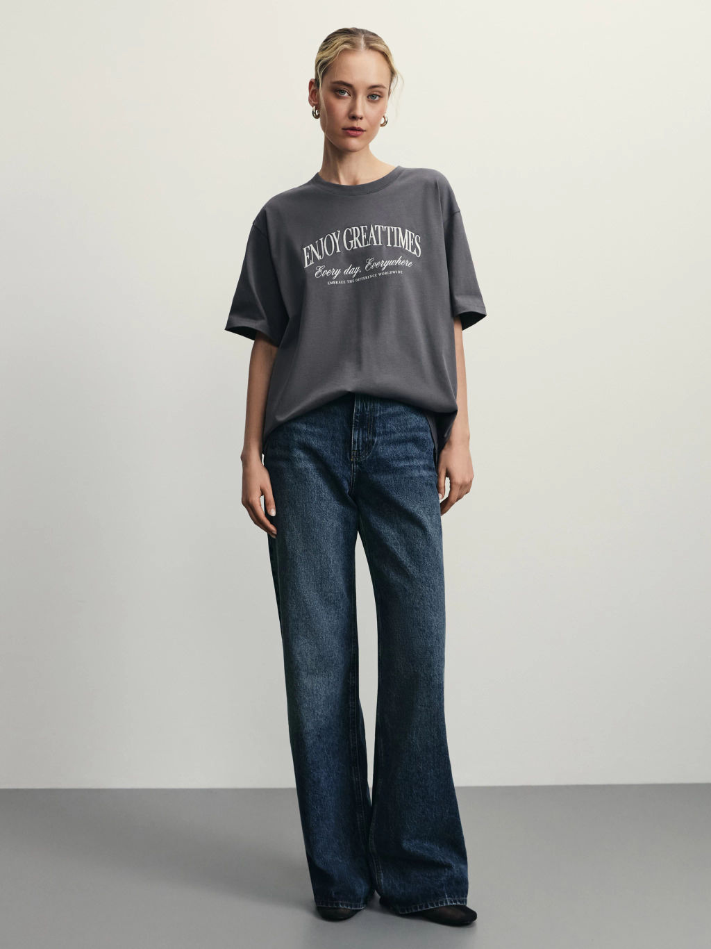 Футболка из хлопка с принтом / Zarina  фото 2