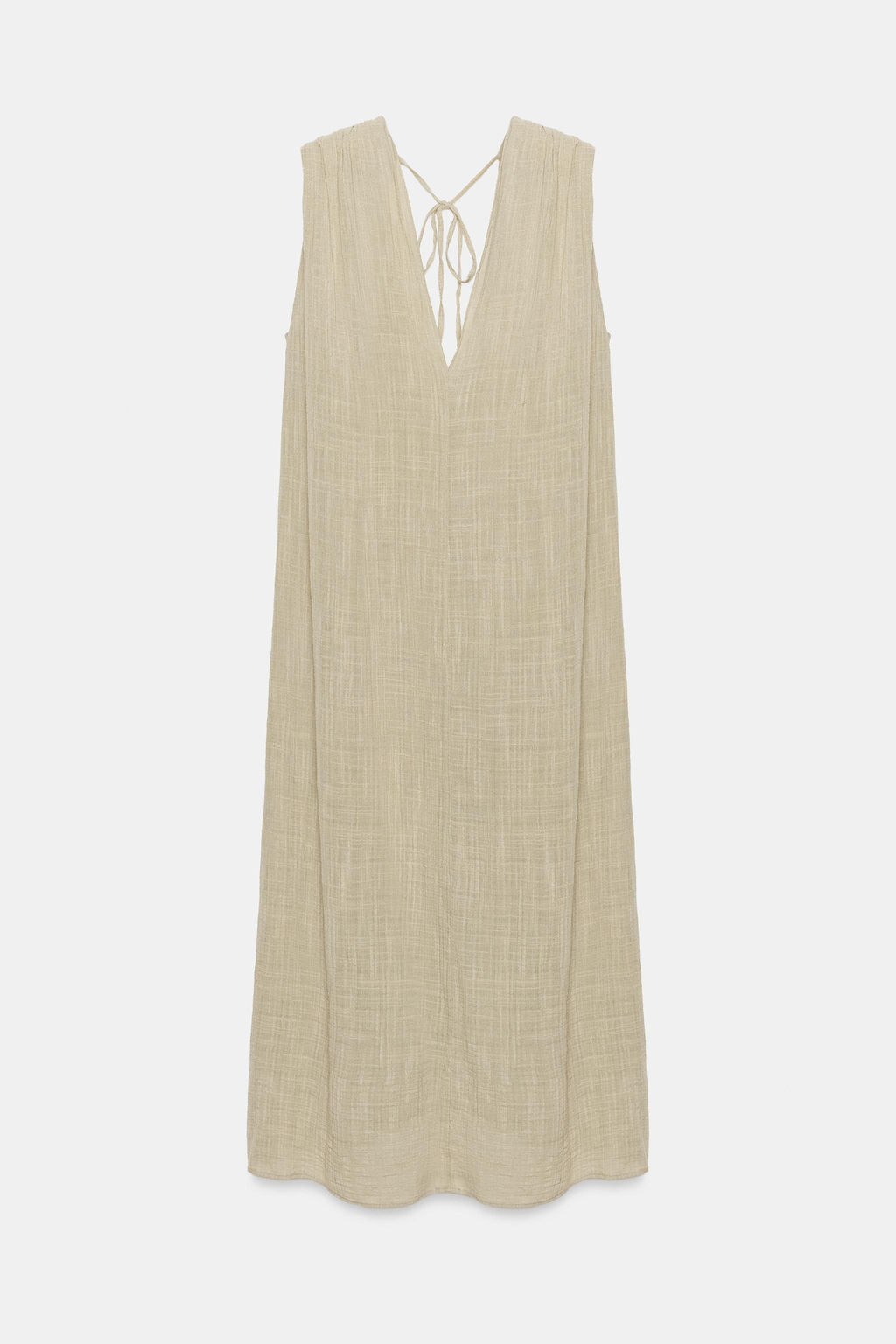 VESTIDO MIDI GASA EFECTO ARRUGADO / Ceniza - Zara фото 5