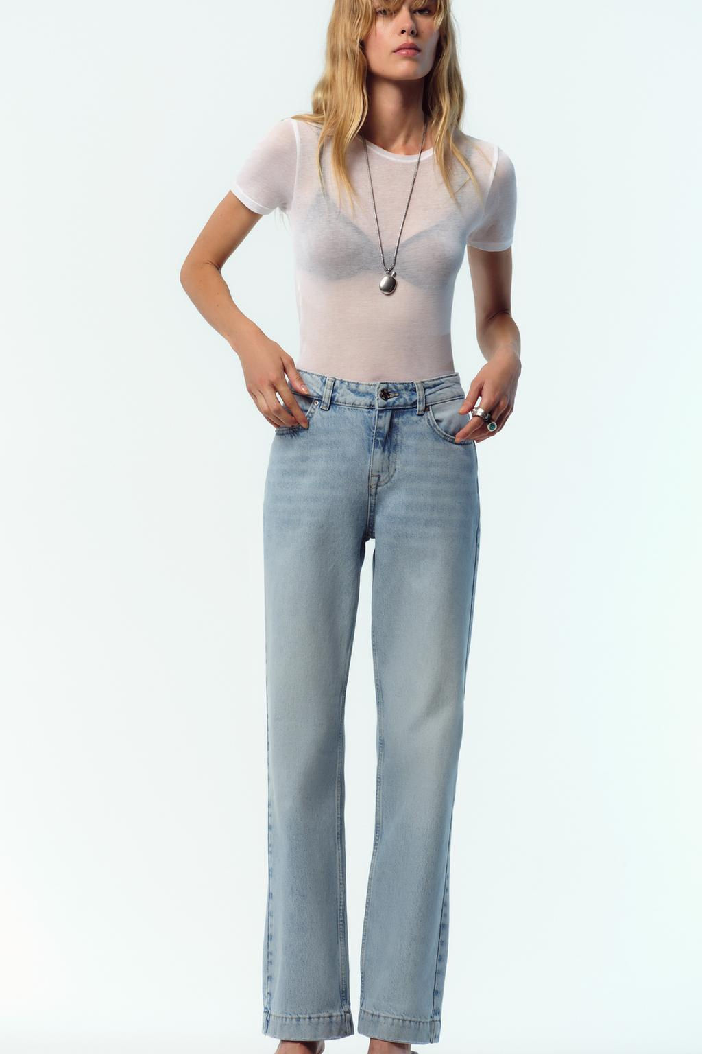 JEANS Z.04 STRAIGHT MID-WAIST FULL LENGTH - Zara фото 3