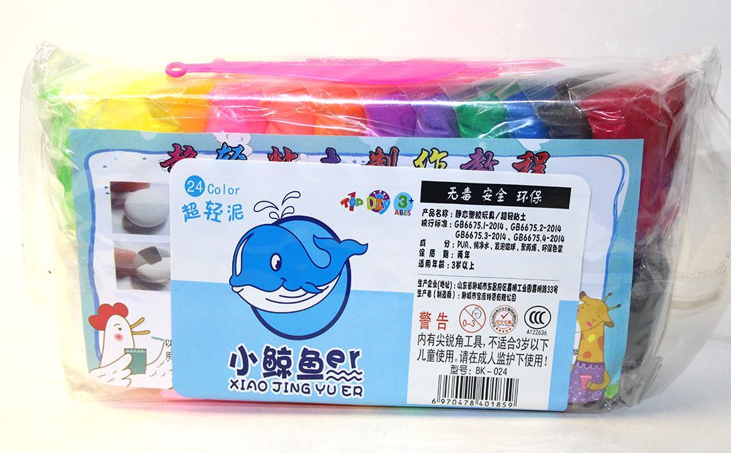 "Легкий пластилин" 24цв. по 15гр. - набор для лепки (RKJ-6703/FJ-24) в пакете