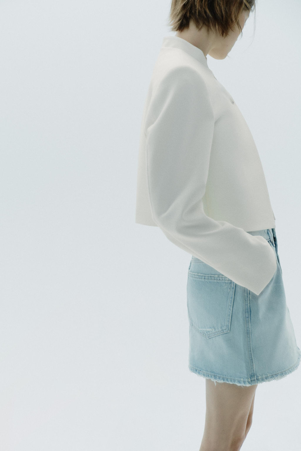 RIPPED TRF DENIM SKIRT - Zara фото 11