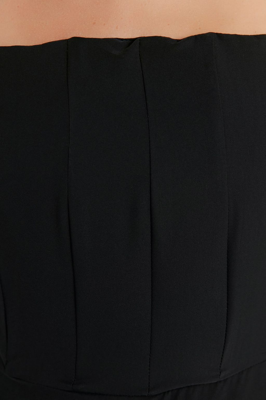 Siyah A-Kesim Balen Detayl? Dokuma K?sa Abiye Gece Mezuniyet Elbisesi TPRSS22EL00065