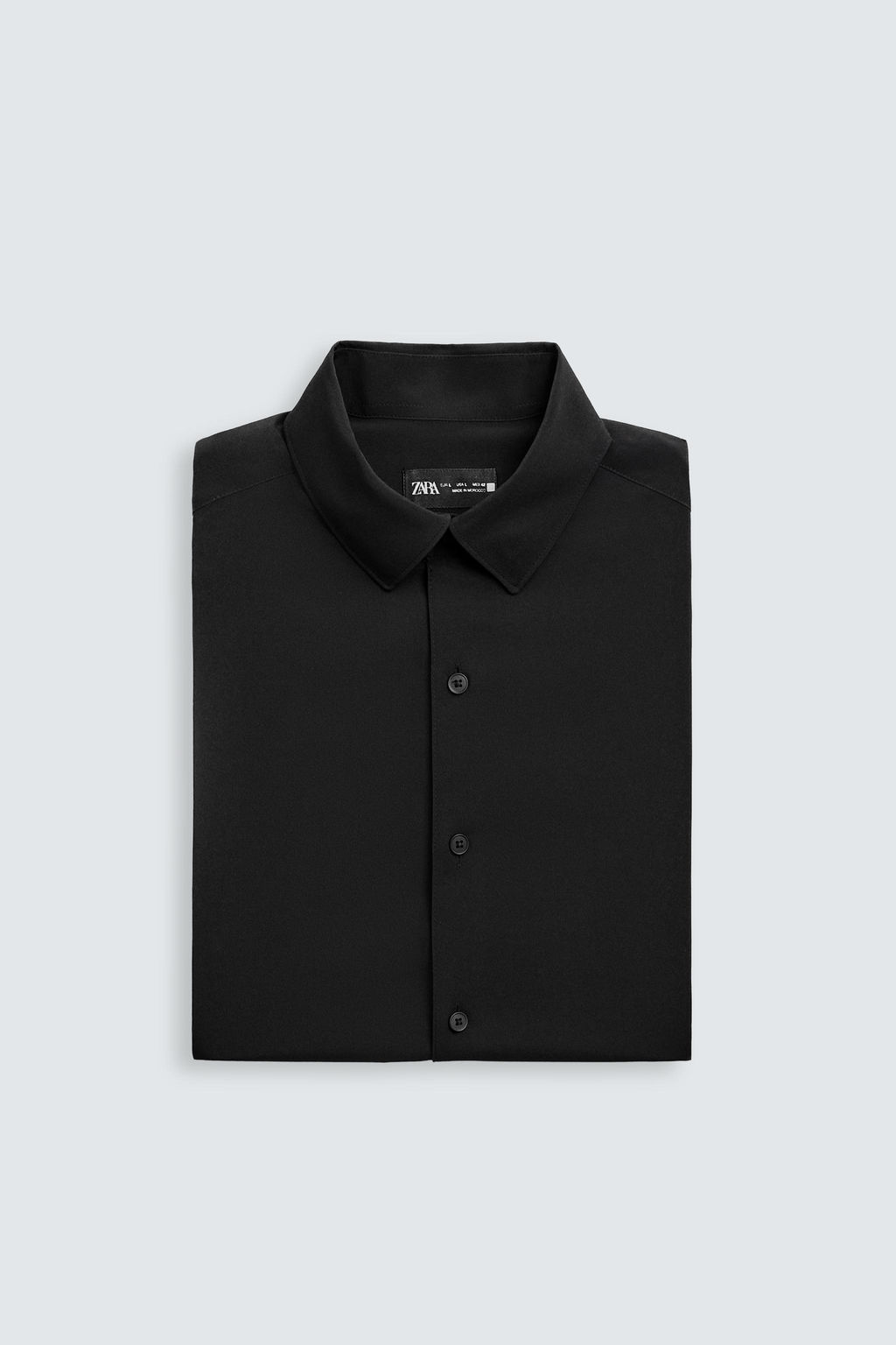 Рубашка Zara CAMISA SLIM FIT черная