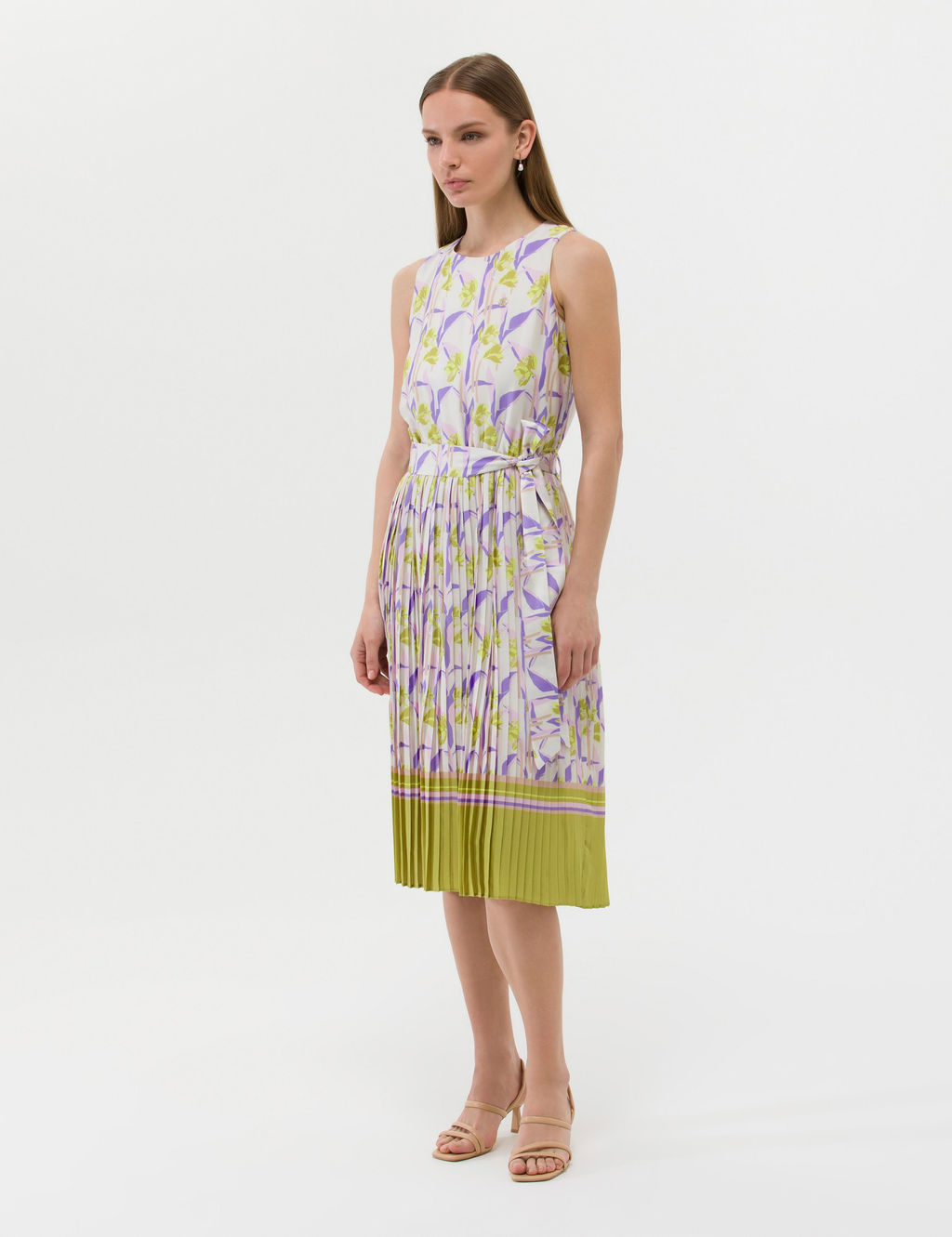 Ye_il Ku_ak Detayl_ Pileli Midi Elbise - Pierre cardin фото 4