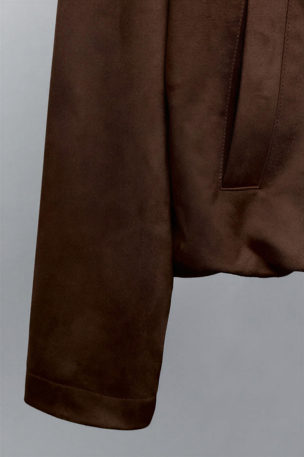 CAZADORA BOMBER EFECTO ANTE / Chocolate