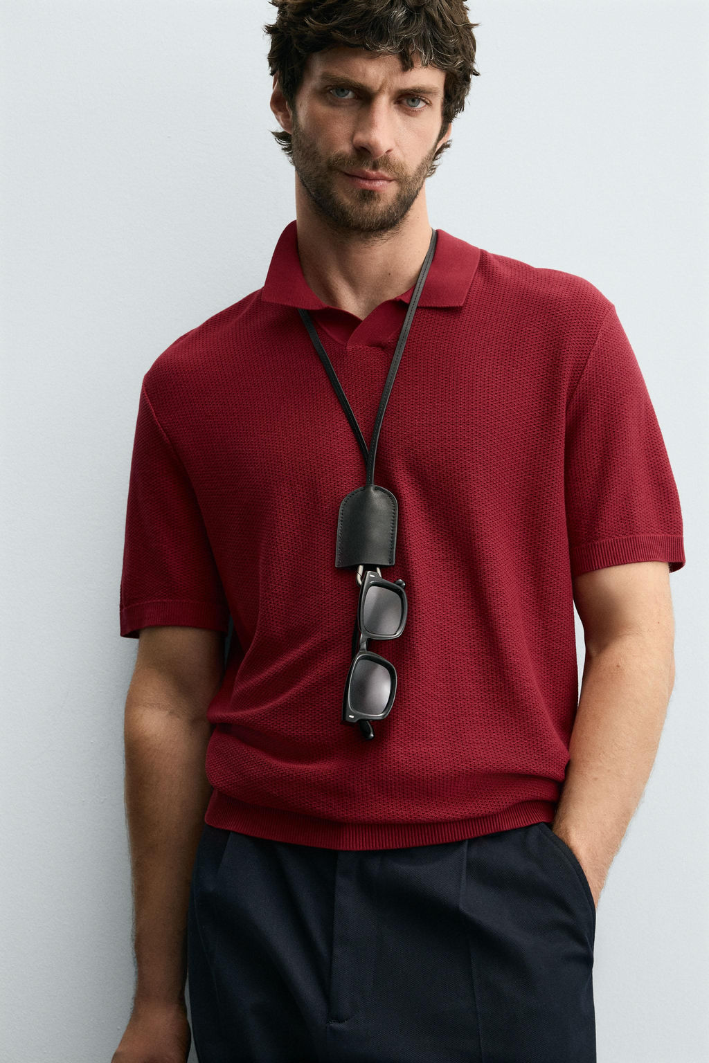 TEXTURED KNIT POLO SHIRT - Zara фото 5