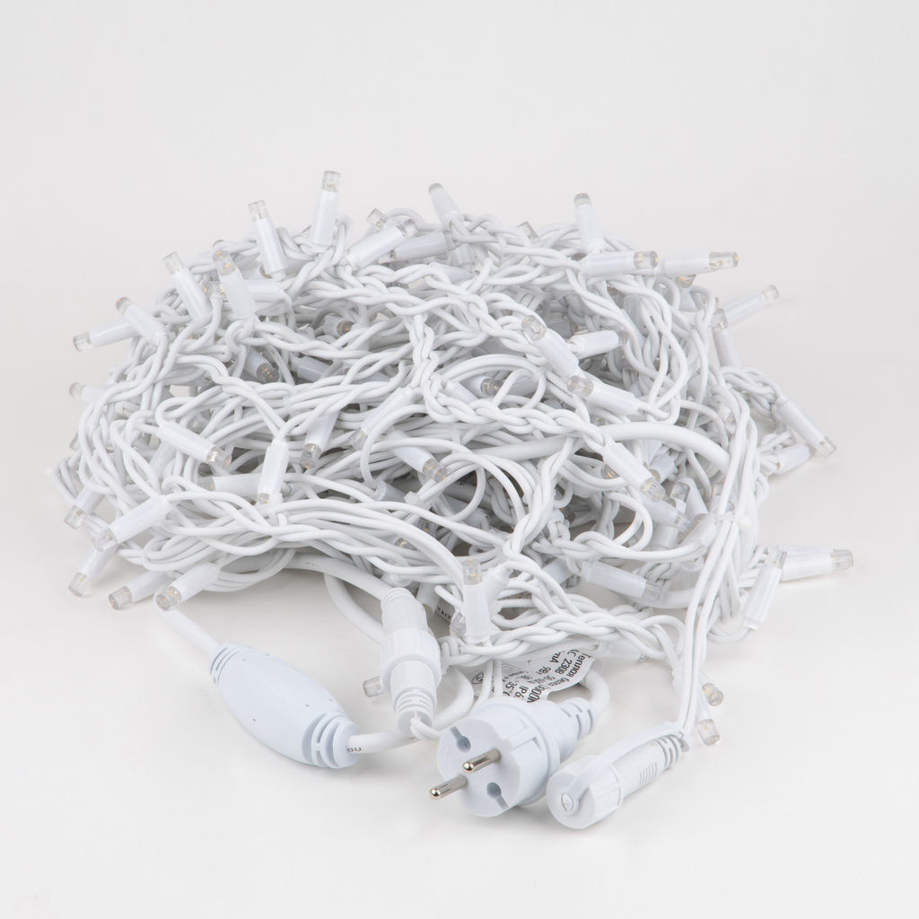 ULD-B3010-200/SWK WARM WHITE IP67 Бахрома светодиодная со статическим свечением, 3м. Соединяемая. 200 светодиодов. Теплый белый свет. Провод белый. TM Uniel. - Volpe фото 6