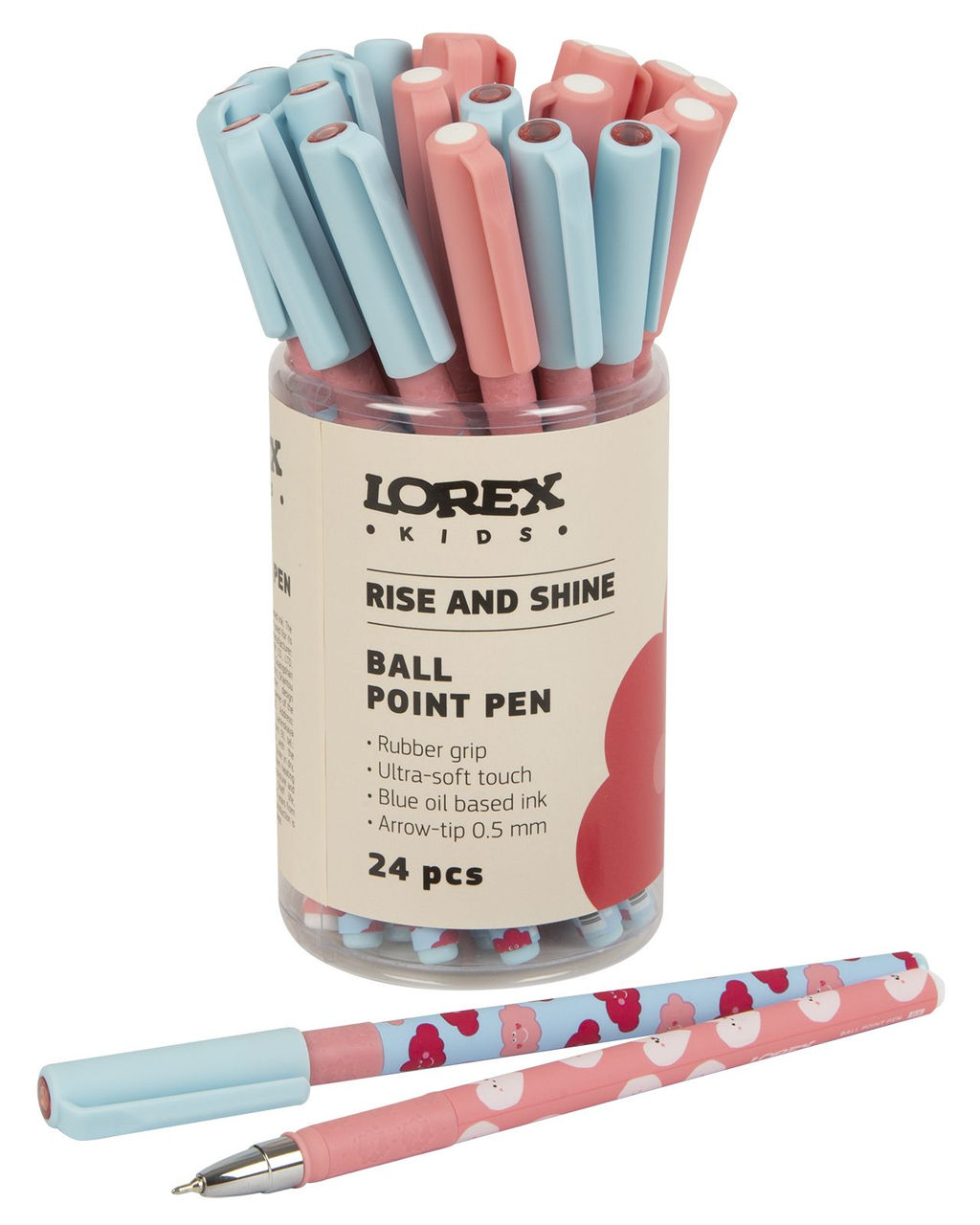 Ручка шариковая на масляной основе LOREX KIDS RISE AND SHINE Slim Soft Grip синяя 0,5 мм, ...