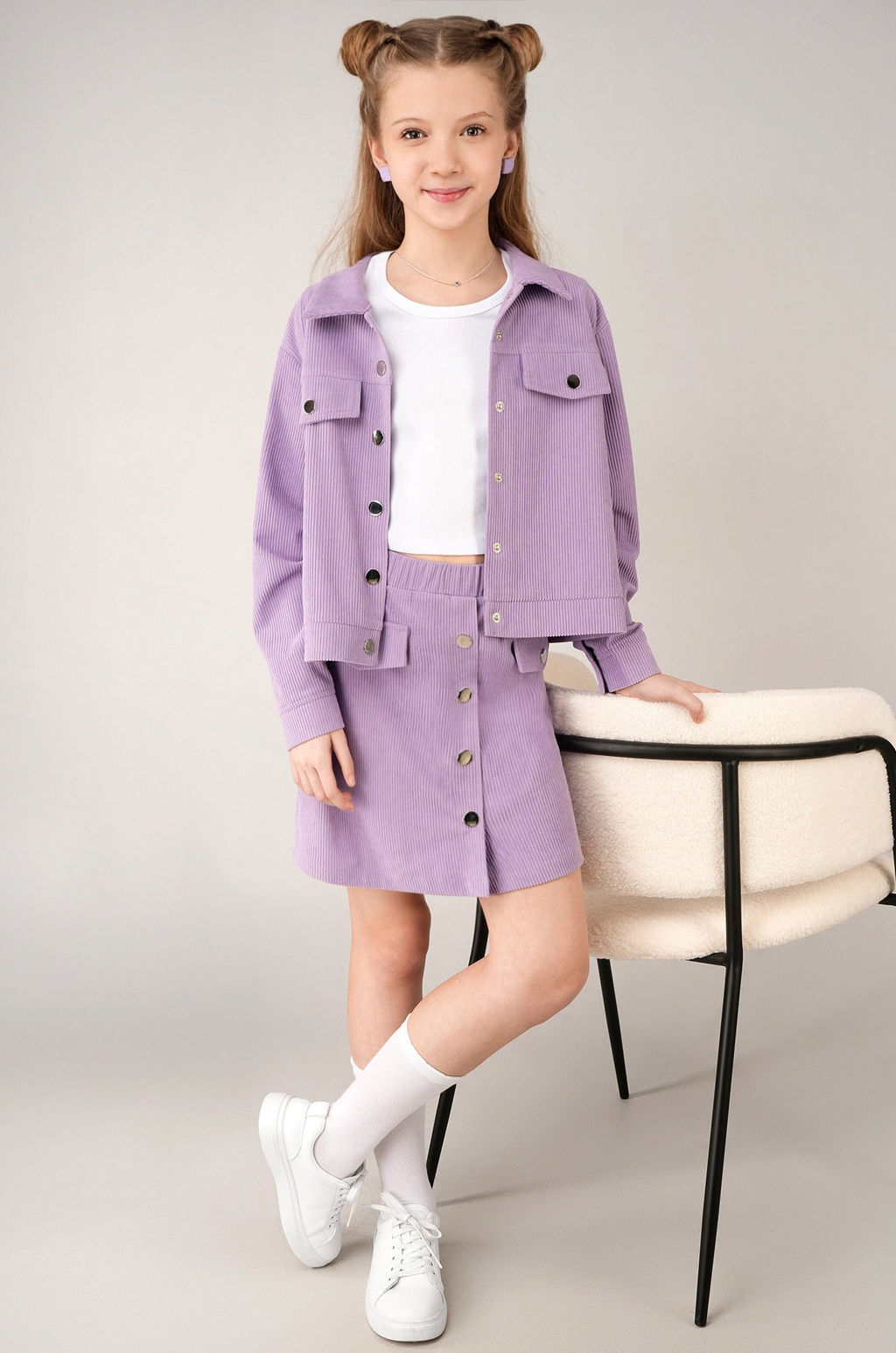 Вельветовый костюм для девочки Happyfox