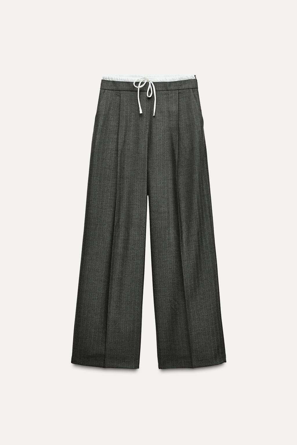 WIDE-LEG TROUSERS WITH DOUBLE WAISTBAND - Zara фото 8