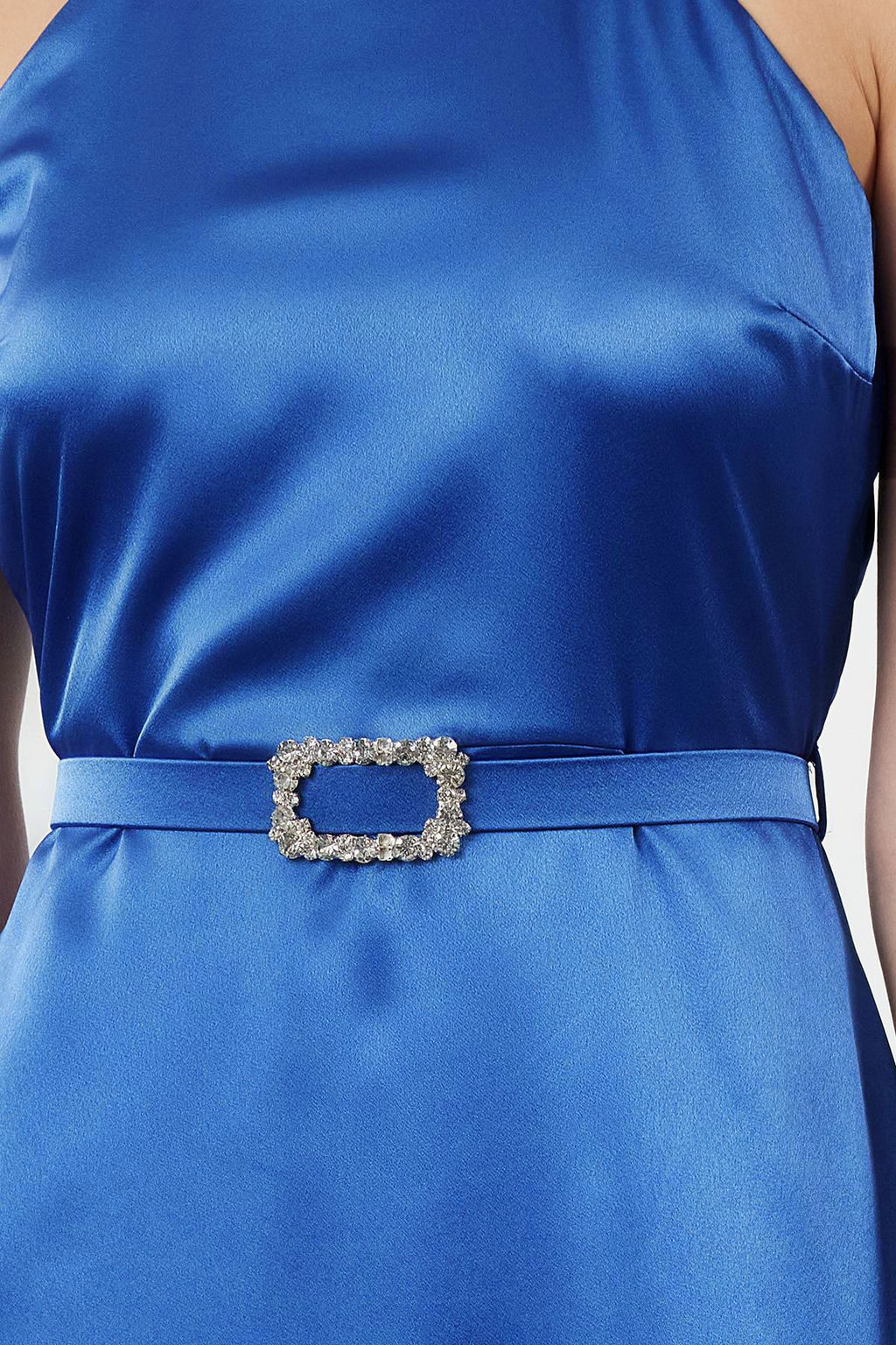 Saks A-Kesim Parlak Tas Toka Detayl? Dokuma Saten Elbise TPRSS24EL00238 - Trendyolmilla фото 4