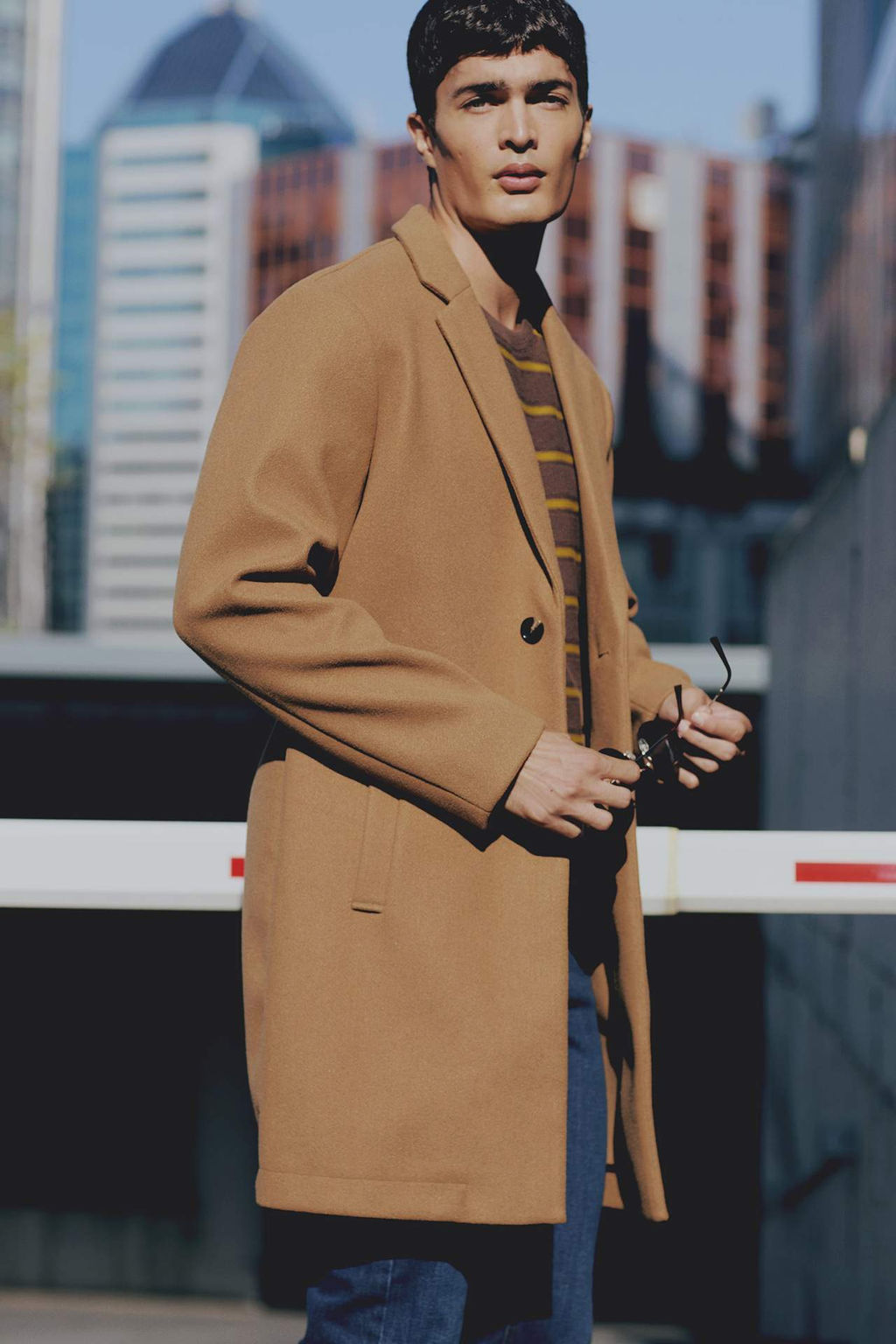 Erkek Vizon Relax Fit Ceket Yaka Dugmeli Cepli Kase Kaban Parka - Defacto фото 5