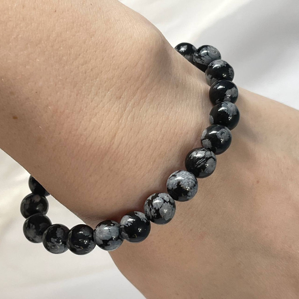 Браслет из снежного Обсидиана 17 см