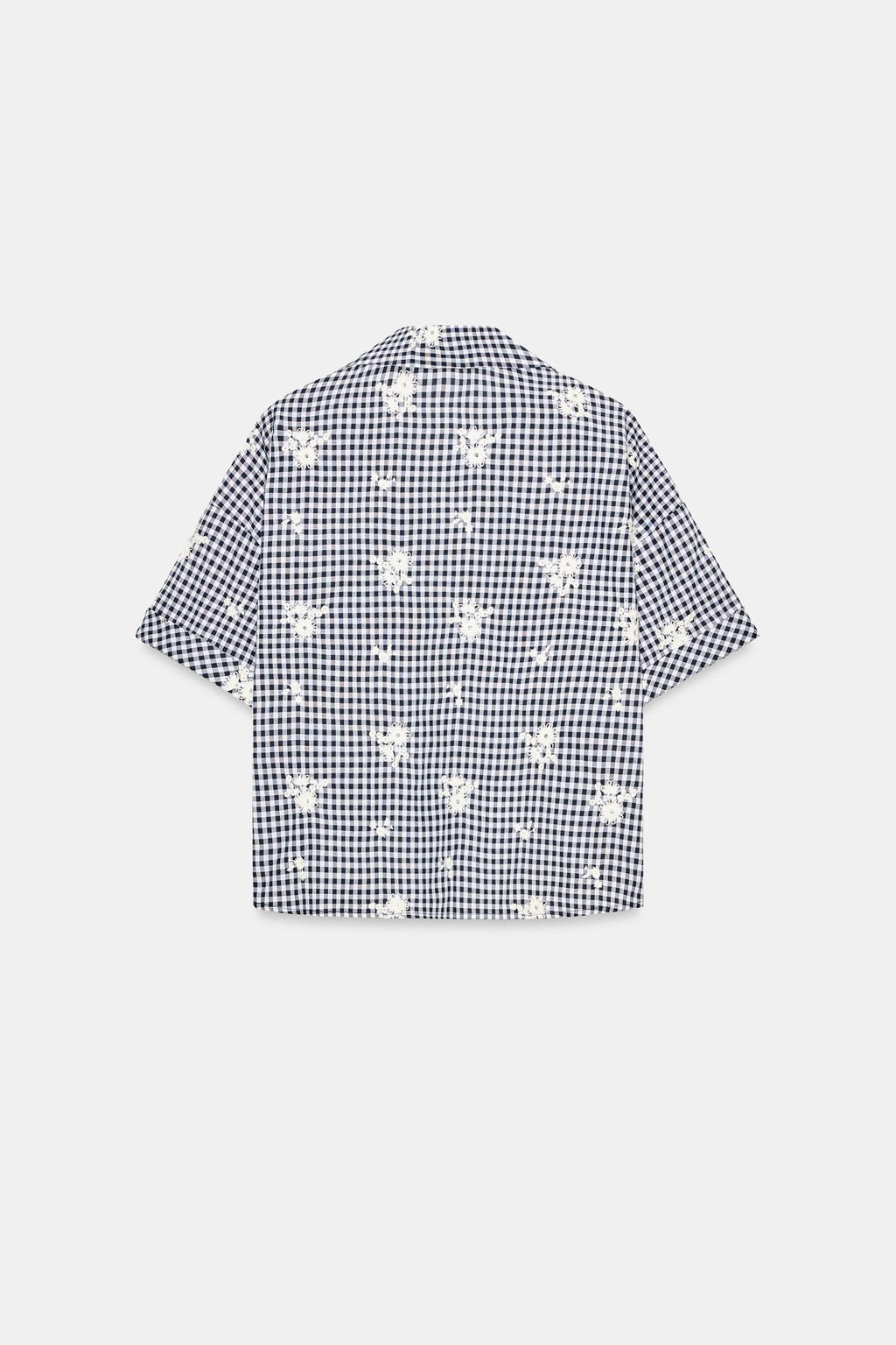 CAMISA CUADROS BORDADOS SET / Marino / Blanco - Zara фото 9