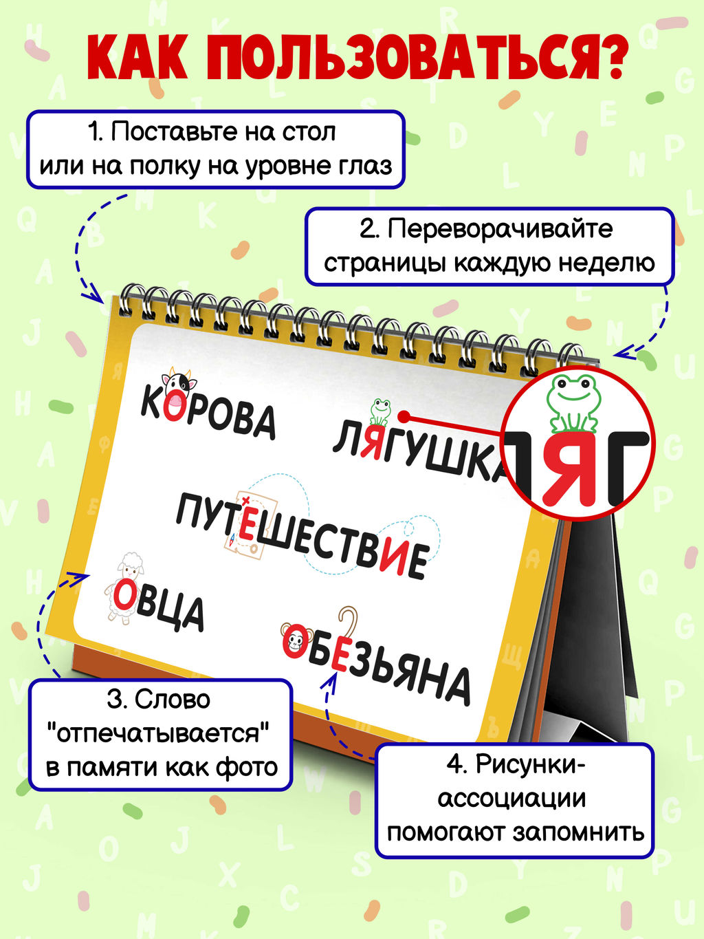 Визуальный словарь для детей. Серия Настольные запоминалки арт. 57907/ 5 СЛОВАРНЫЕ СЛОВА - Феникс+ фото 3