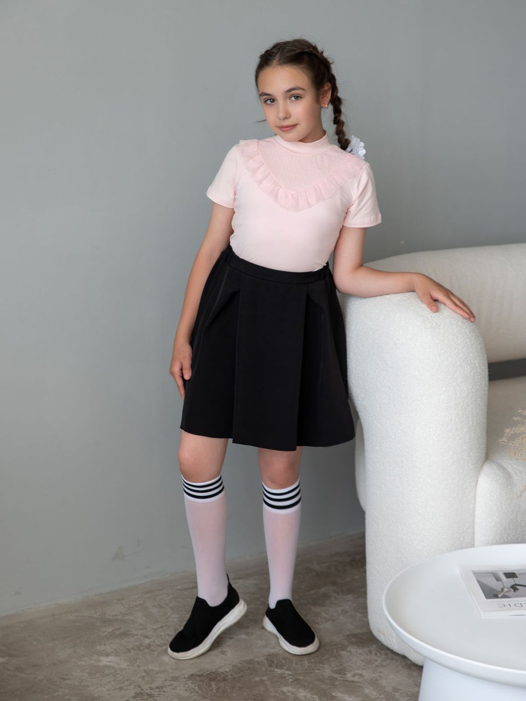 Джемпер с коротким рукавом для девочки 61319 Нежно-розовый* 300 Lets go - Let's go фото 6