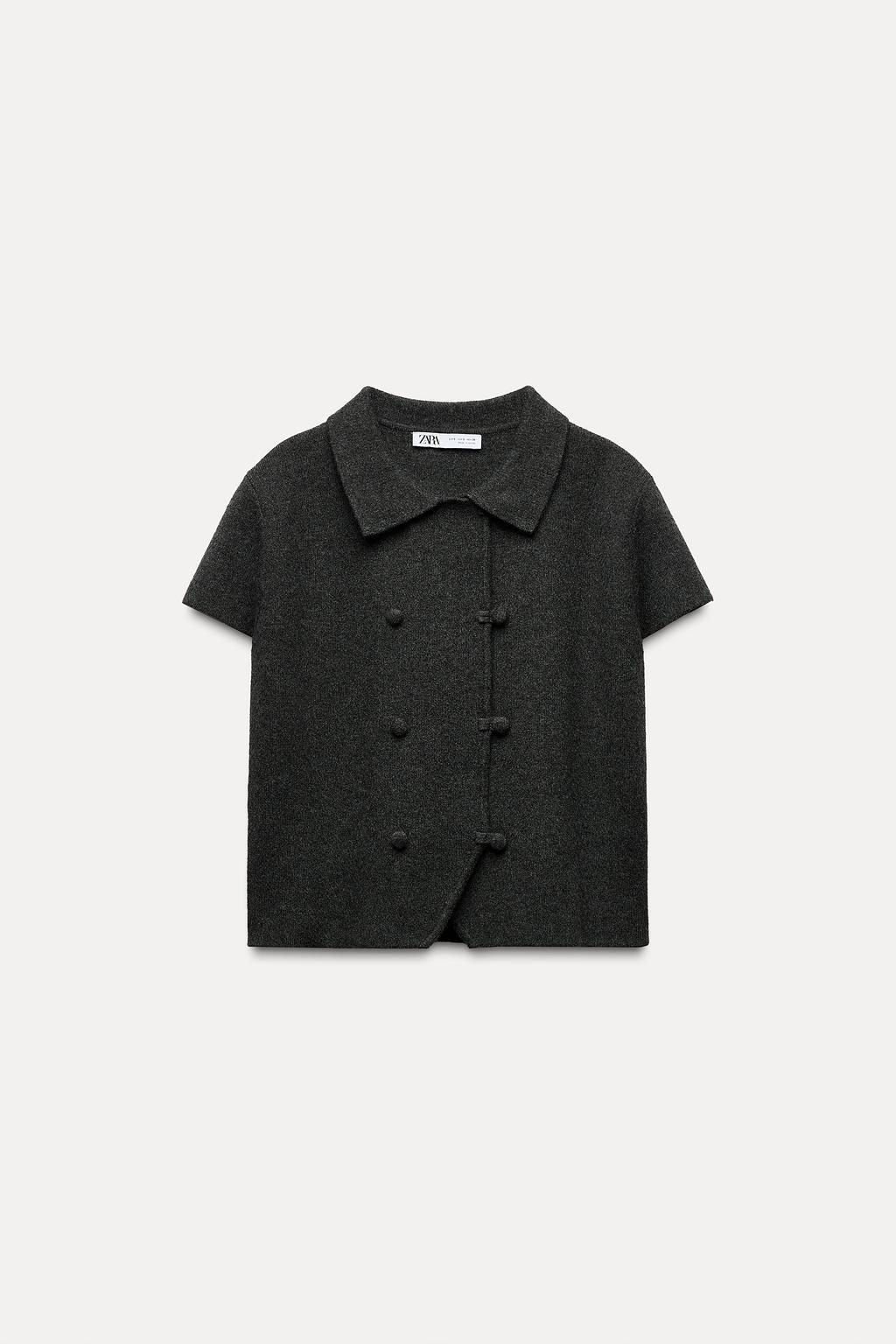 PLAIN KNIT SHORT SLEEVE JACKET - Zara фото 5