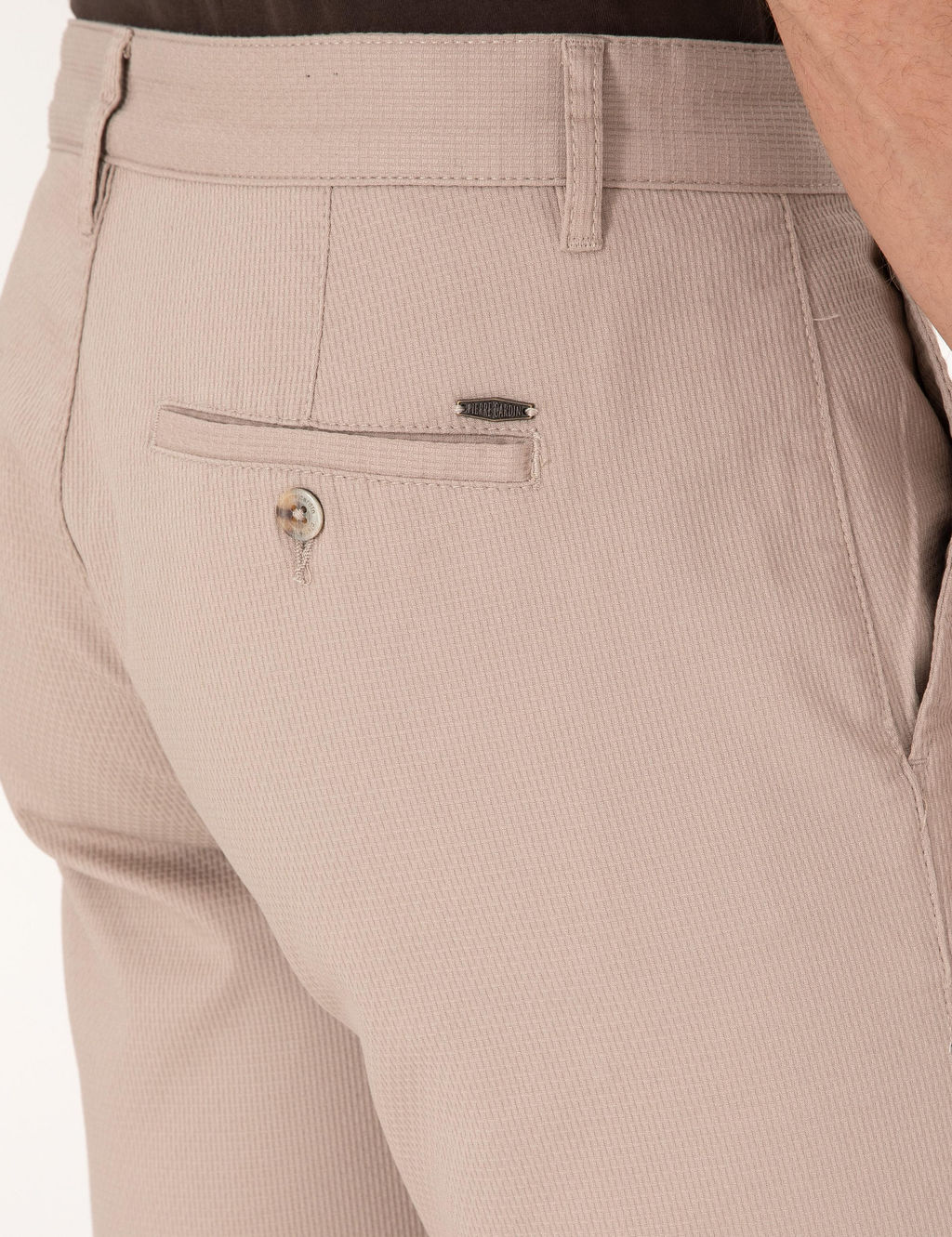 Bej Slim Fit Dokuma _ort