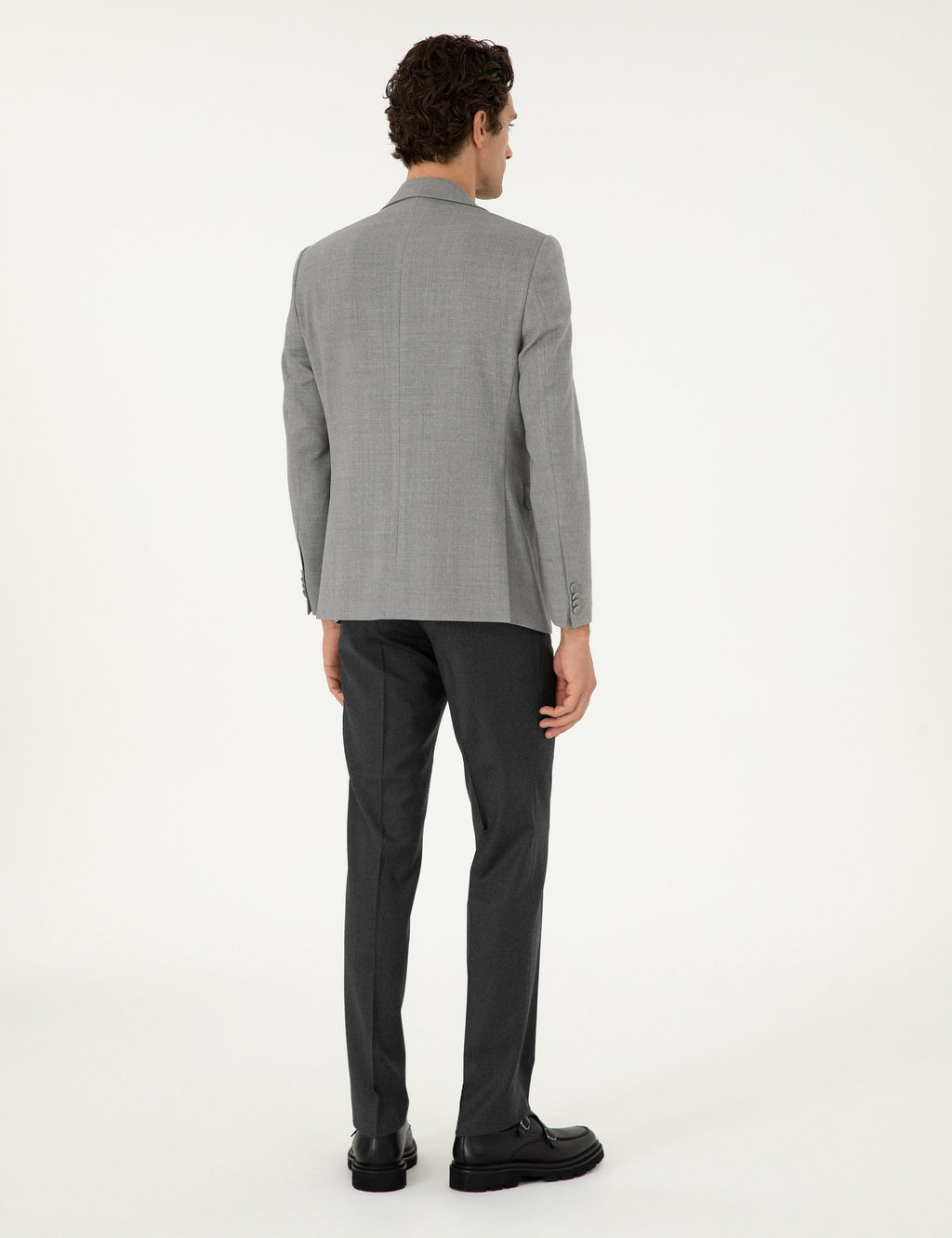 Брюки узкого кроя из ткани антрацитового цвета - Cacharel фото 4