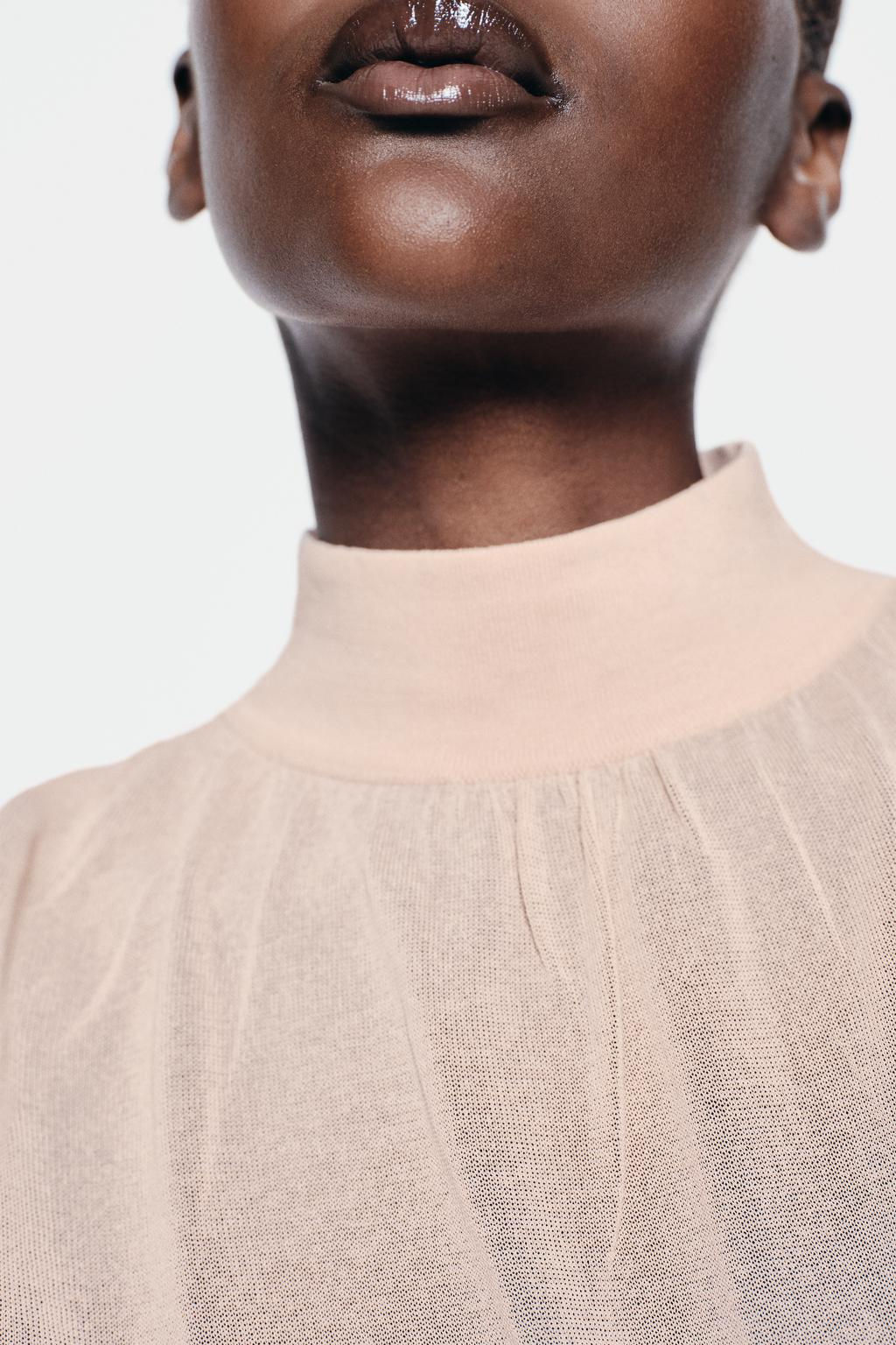 FINE KNIT MOCK TURTLENECK SWEATER - Zara фото 3