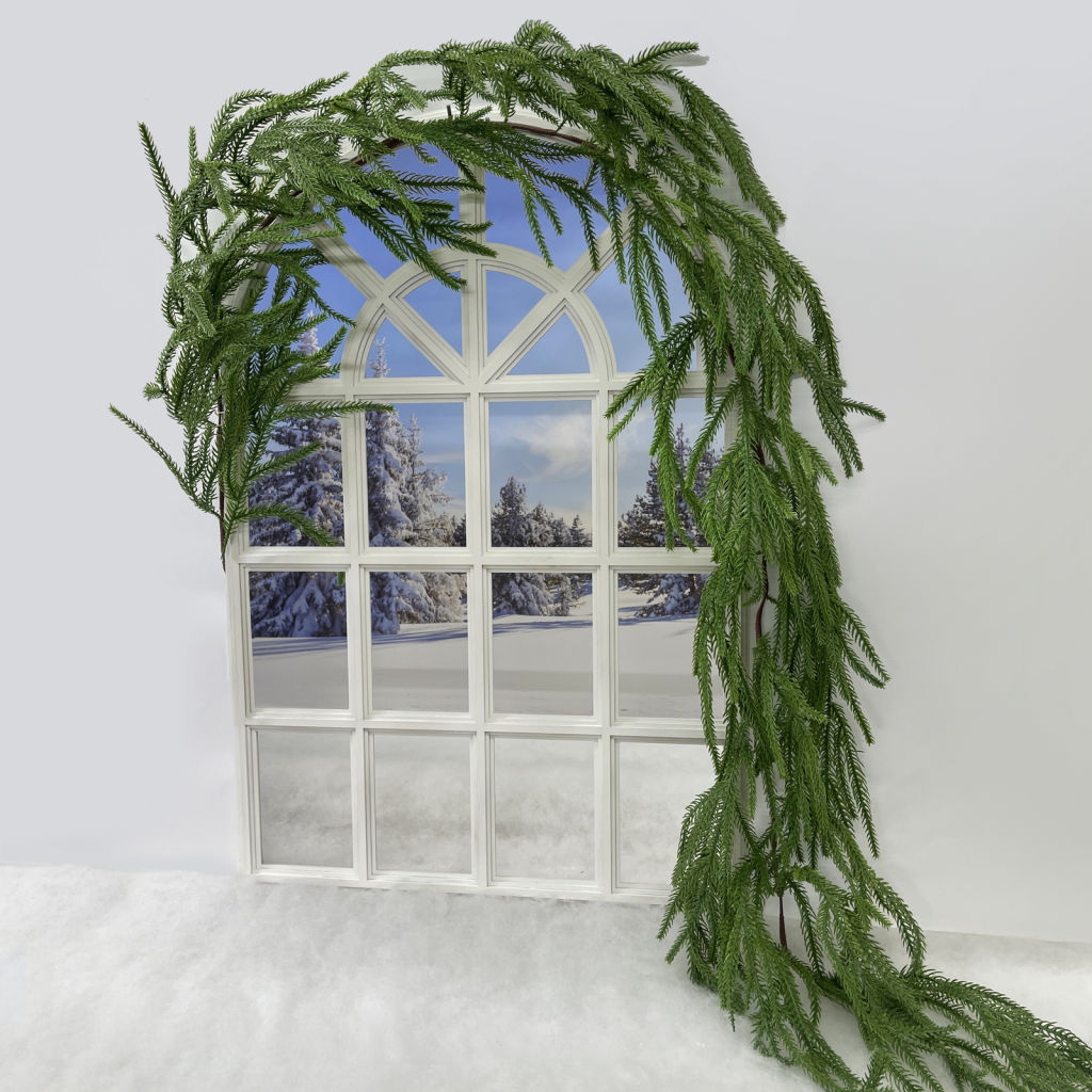 Гирлянда хвойная "Лесные лапки" 2,7 м резина (65 веток), Зеленый