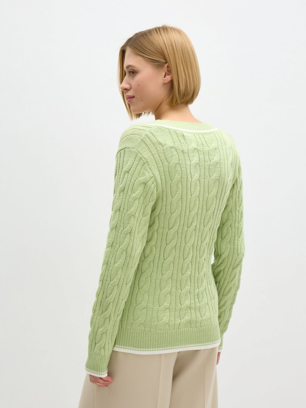Conso/KPL 240706 - green apple/milk Пуловер женский  фото 3