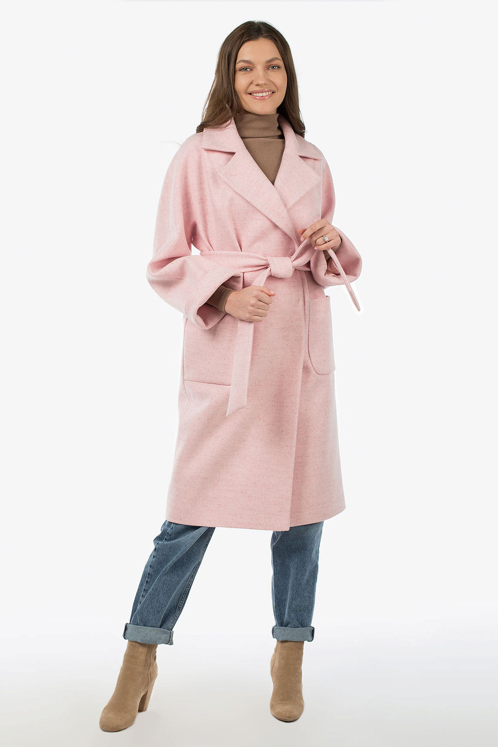 Пальто женское демисезонное (пояс) - El podio фото 5