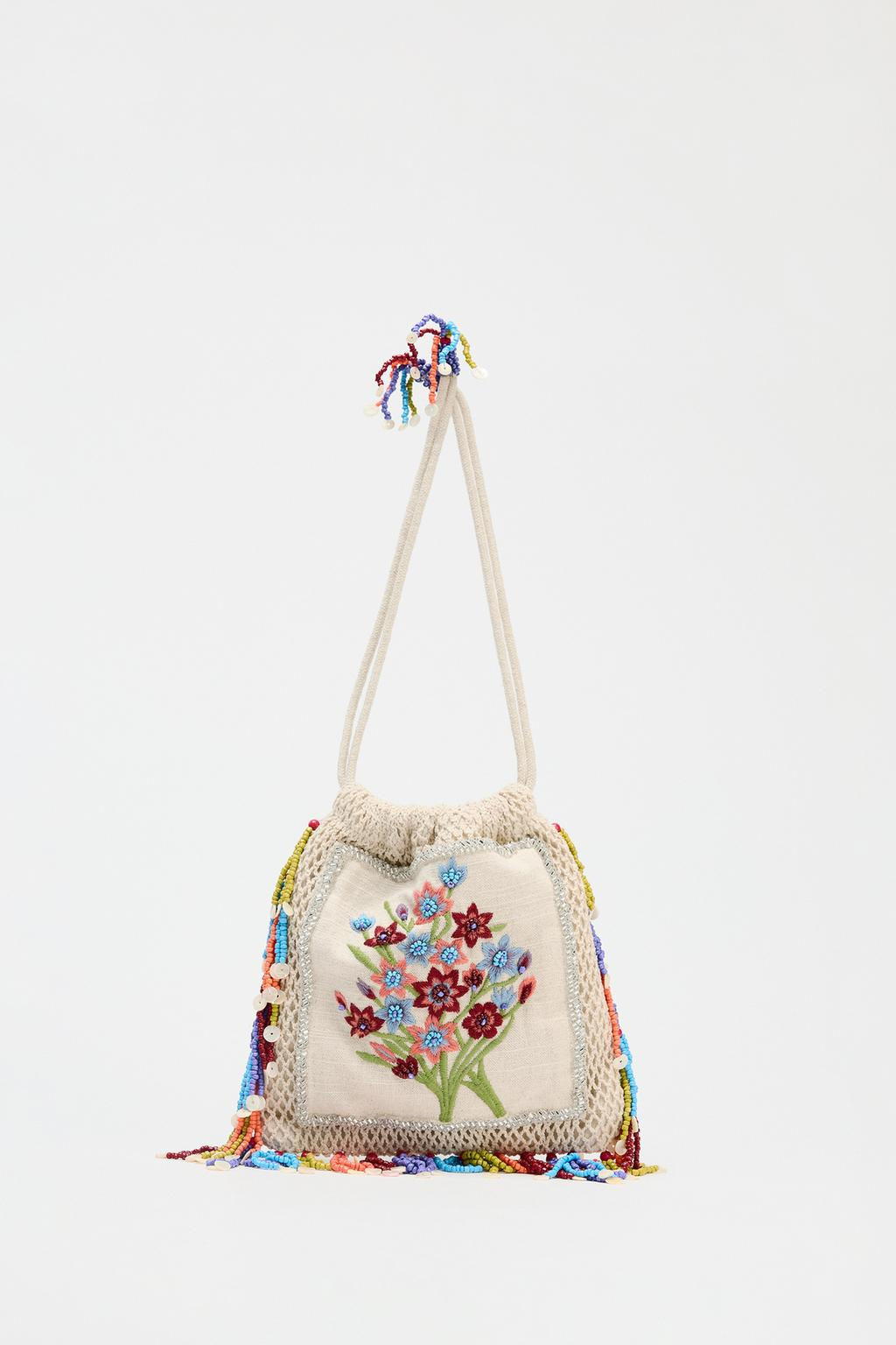 FLORAL EMBROIDERED BUCKET BAG - Zara фото 2