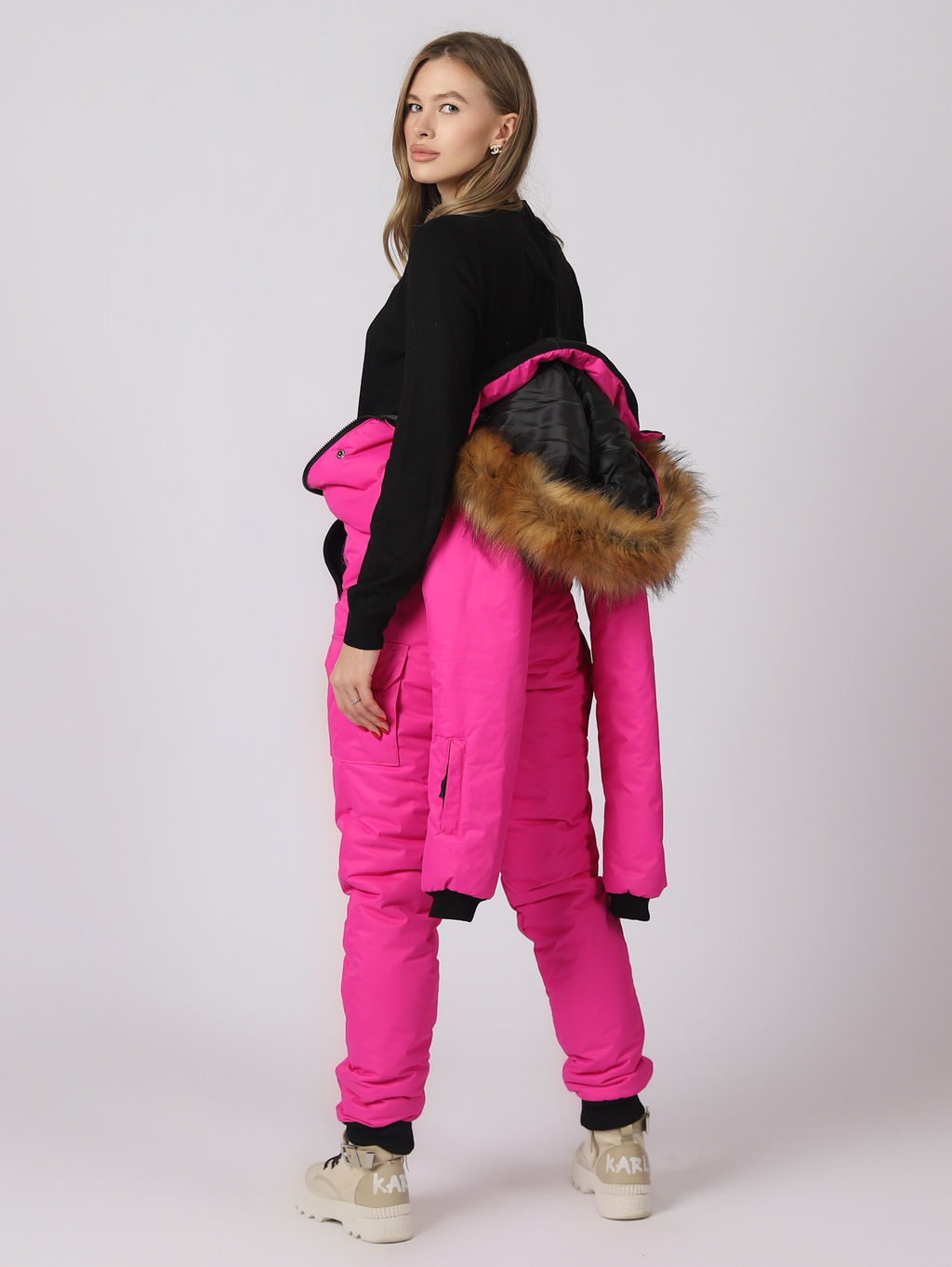Женский зимний комбинезон. Цвет Фуксия. - Sportsolo фото 8