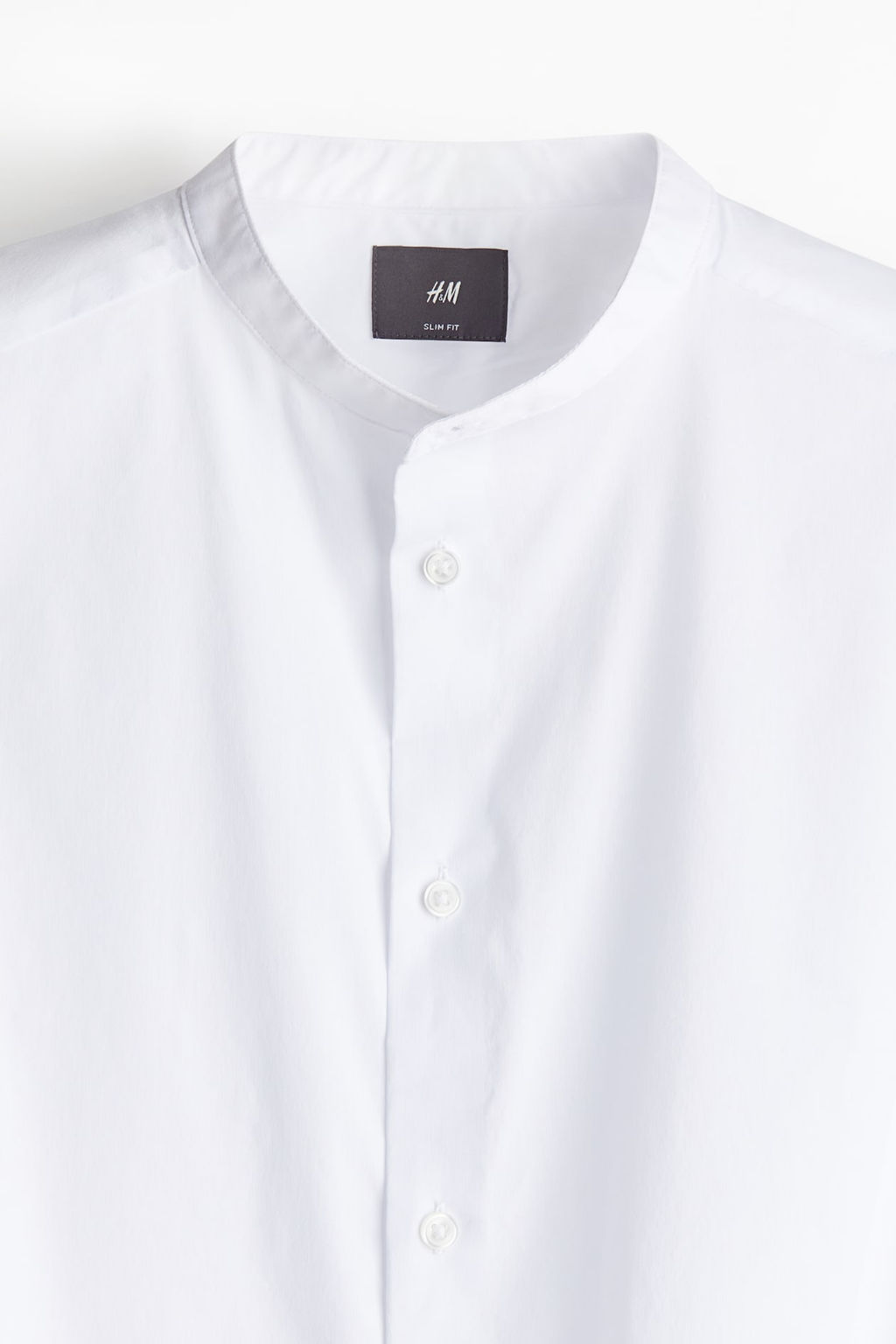 Camisa con cuello mao Slim Fit - H&m фото 7