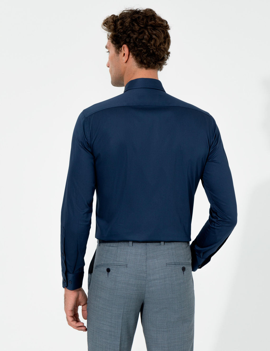 Lacivert Slim Fit Uzun Kollu Basic G_mlek - Cacharel фото 5