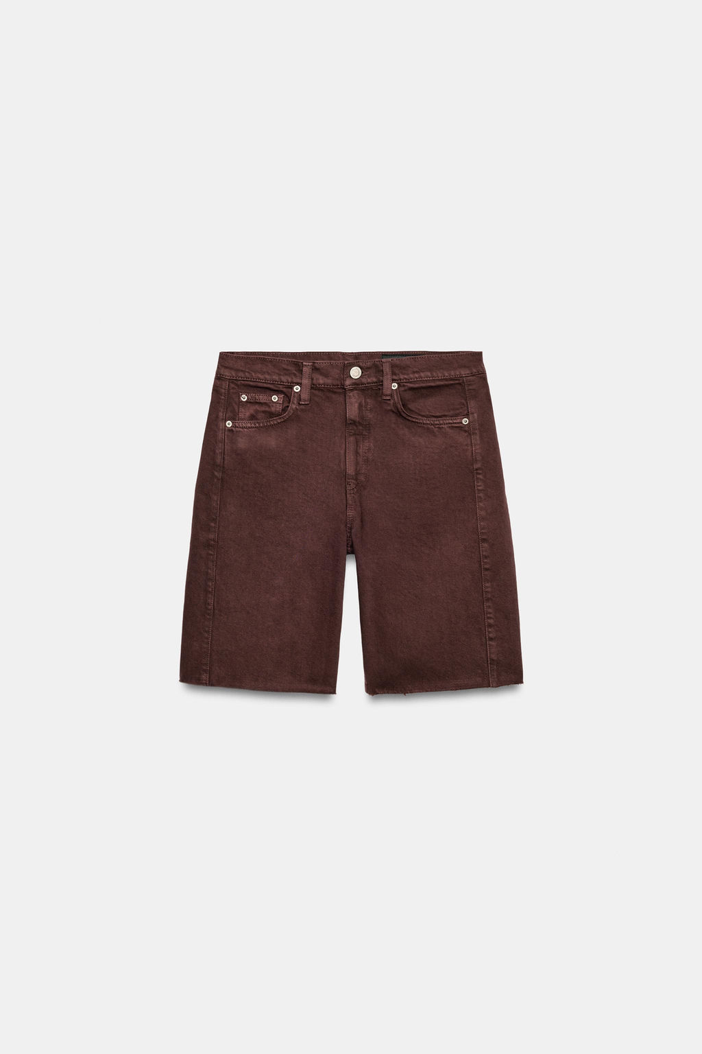 BERMUDA DENIM RELAXED TIRO MEDIO ZW COLLECTION / Granate oscuro - Zara фото 7