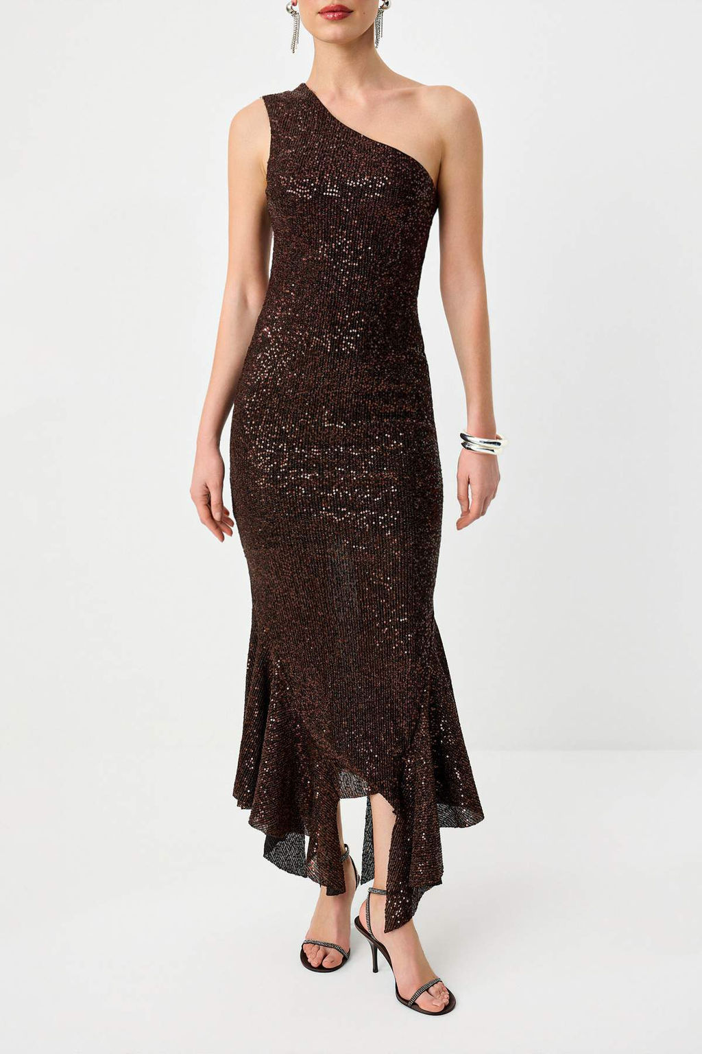 Kahverengi Payet Astarl? Orme Maxi S?k Elbise TPRSS26EL00174 - Trendyolmilla фото 3