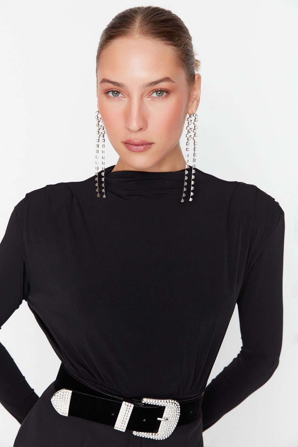 Siyah Drapeli C?tc?tl? Orme Body TPRAW23BD00048