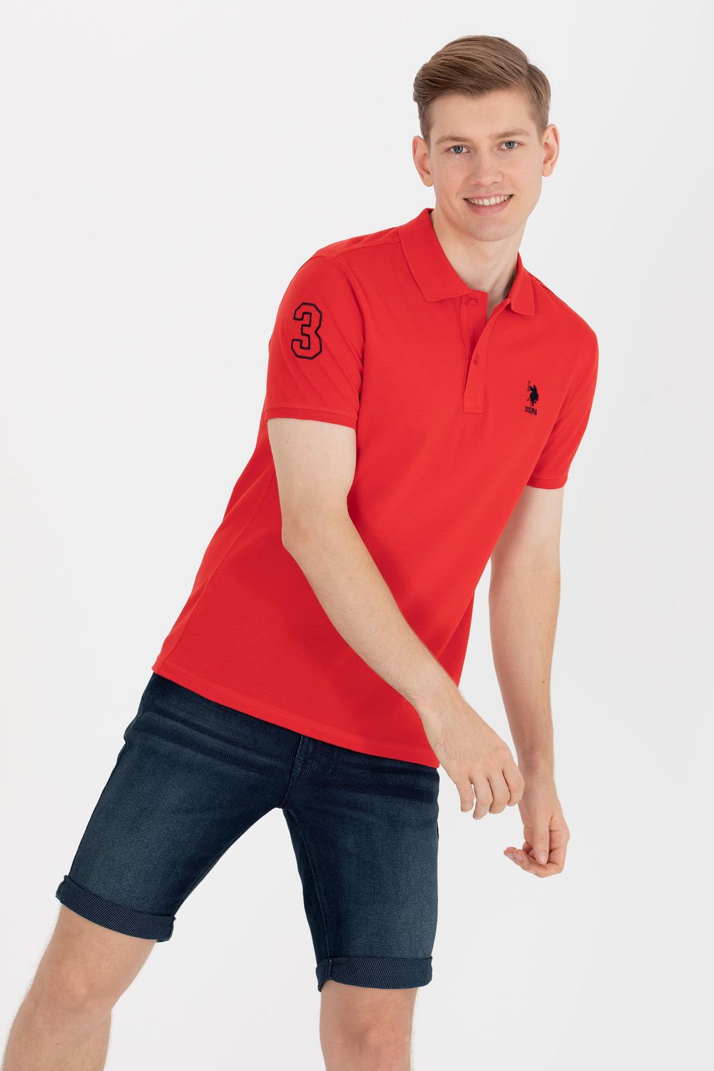 Erkek K_rm_z_ Basic Polo Yaka Ti__rt