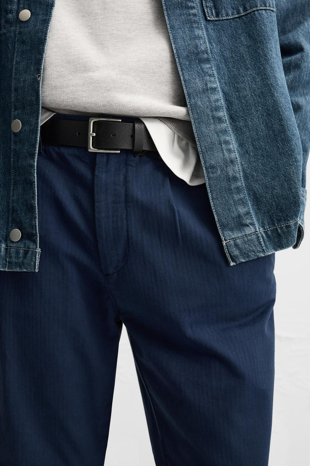 TEXTURED COTTON TROUSERS - Zara фото 5