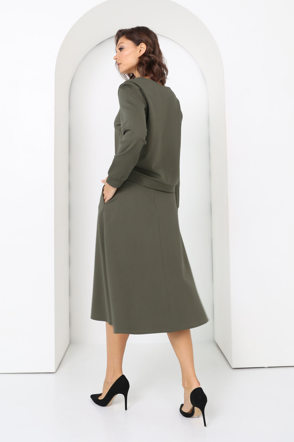 Юбка миди из трикотажа с карманами - Looklikecat фото 4