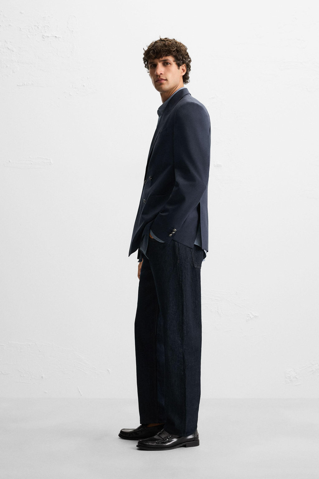 DOUBLE-BREASTED WOOL BLEND BLAZER - Zara фото 4