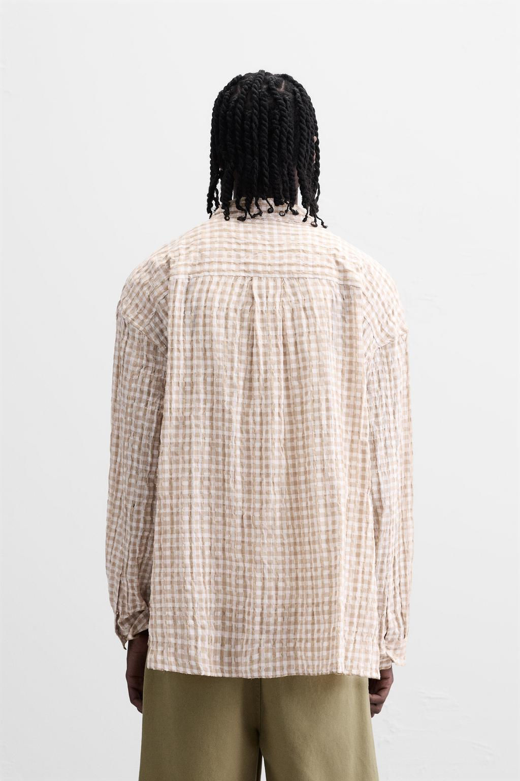 TEXTURED CHECK SHIRT - Zara фото 3