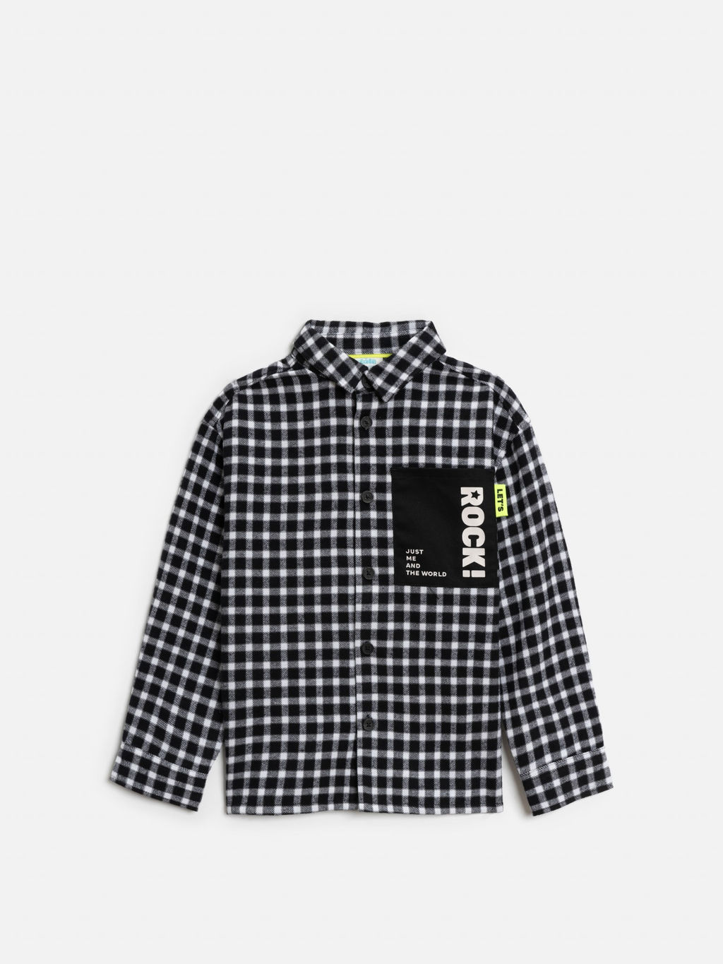 ACOOLA / Сорочка верхняя детская для мальчиков Pablu черно-белая клетка  фото 3