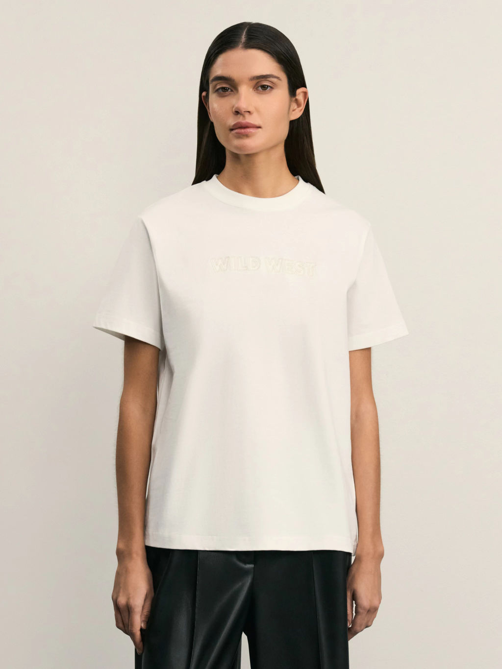 Футболка с принтом из хлопка / Zarina фото 3