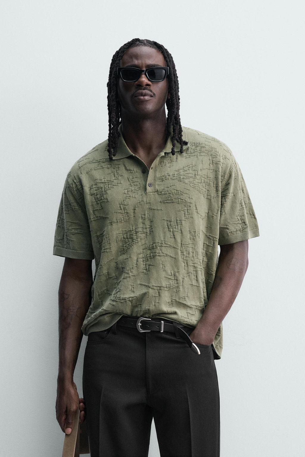 POLO PUNTO RELAXED FIT JACQUARD / Verde - Zara фото 2