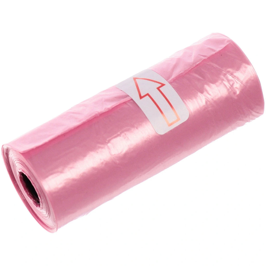 Цена за 6 шт. Контейнер с пакетами для уборки за собакой с карабином,15 шт пакетов, розовый цвет Ultramarine