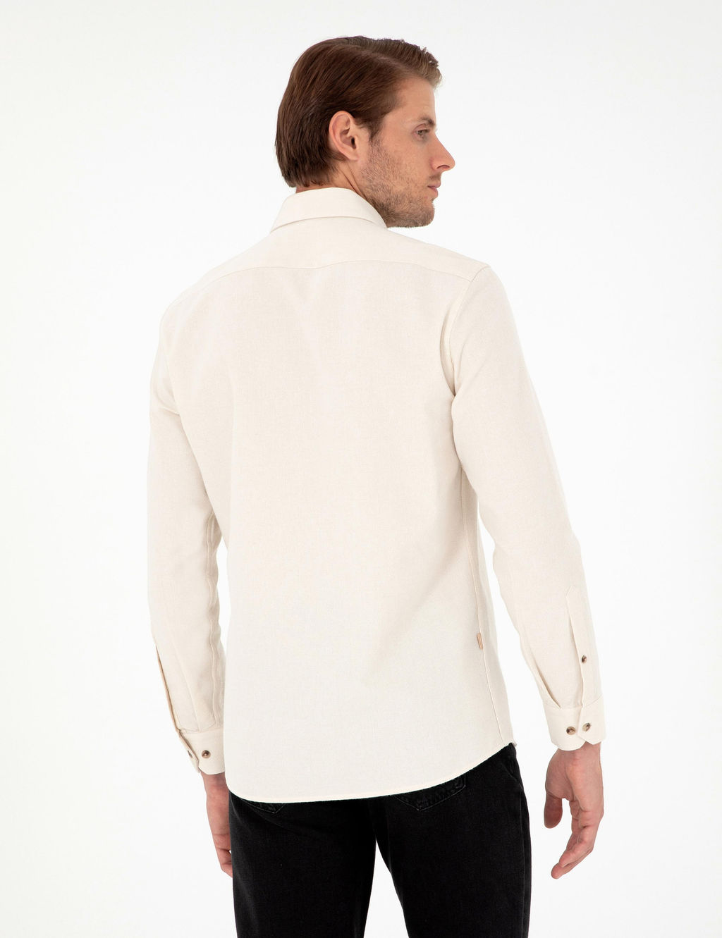 Рубашка Pierre Cardin Slim Fit бежевый длинный рукав