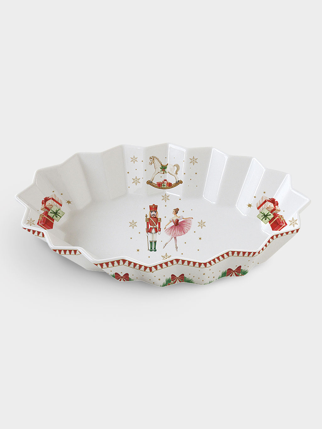 Блюдо, 25х17 см, фарфор P, овальное, белое, Щелкунчик и фея, Magie de Noel
