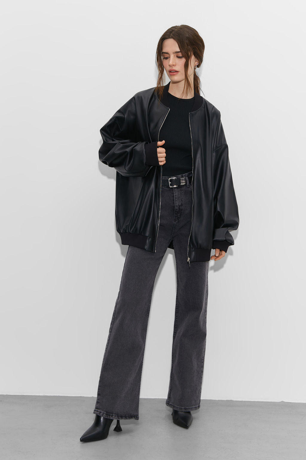 Бомбер из гладкой экокожи - Mollis фото 2